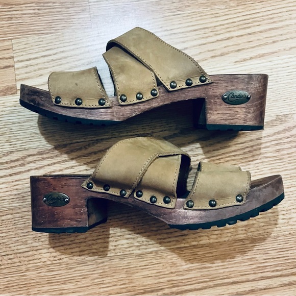 Candie's Shoes - Vintage Classic Candies Wooden Platform Shoes Size 8.5